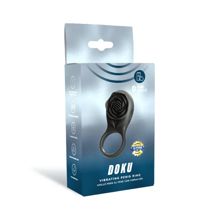 Camtoyz Doku (Black) – Vibrating Penis Ring with App Control