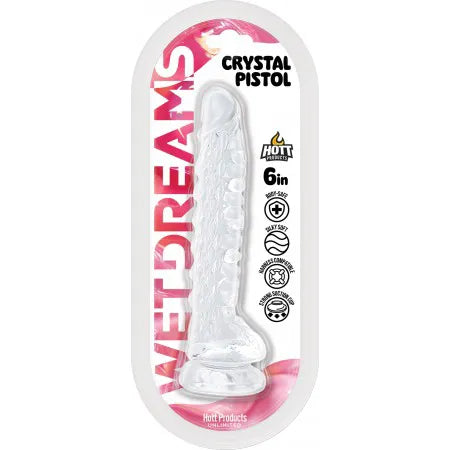 Wet Dreams Crystal Pistol – 6 Inch Suction Cup Silicone Dildo