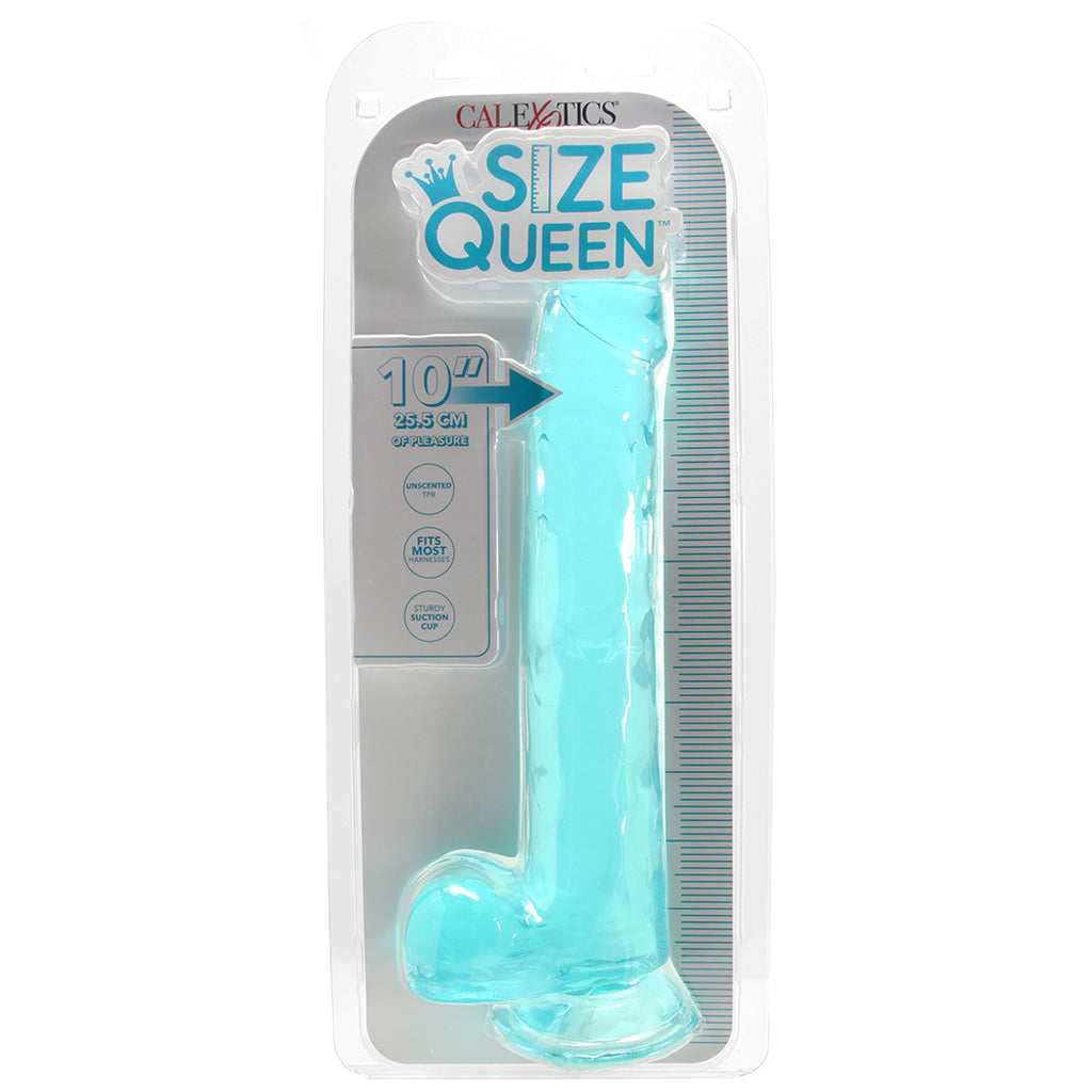 Size Queen 10 Inch Jelly Dildo in Teal Dildo Sex Toys > Realistic Dildos