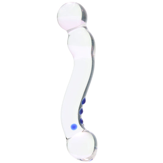gläs 6 Inch Curved G-Spot Nubby Glass Dildo