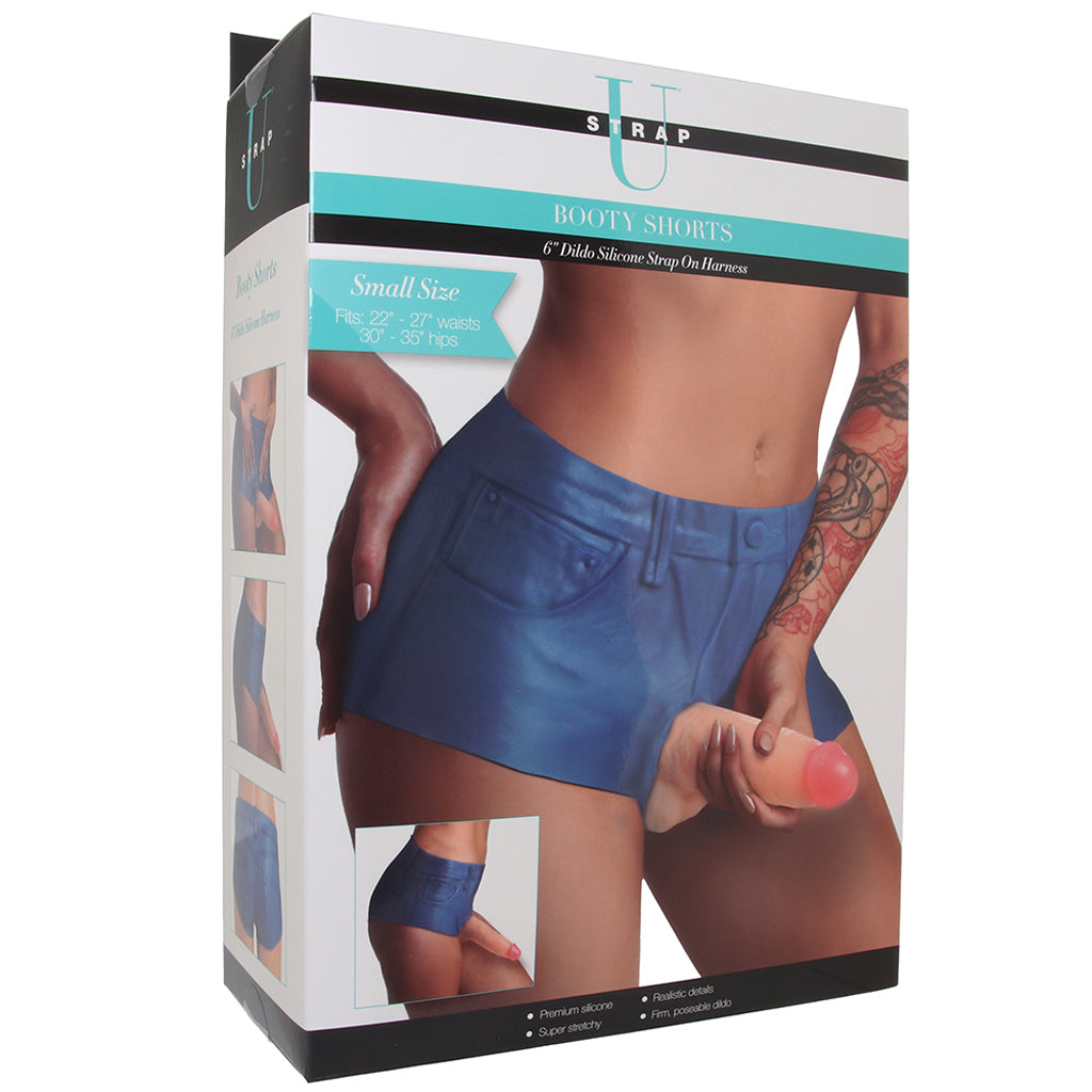 Booty Shorts Strap On with 6 Inch Dildo in Small Dildo Sex Toys > Strap-On and Harnesses