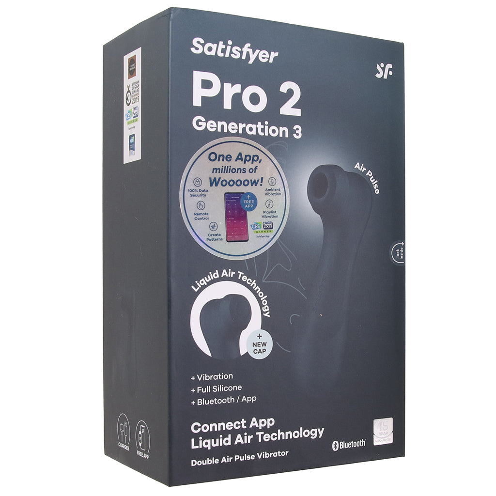 Satisfyer Pro 2 Gen 3 Double Air Pulse App Vibe in Grey Vibrators > Clitoral Stimulators