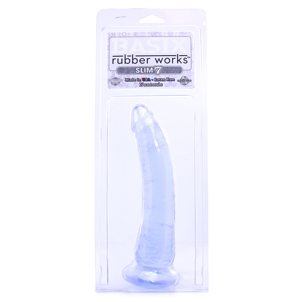 Basix Slim 7 Inch Dildo in Clear Dildo Sex Toys > Realistic Dildos
