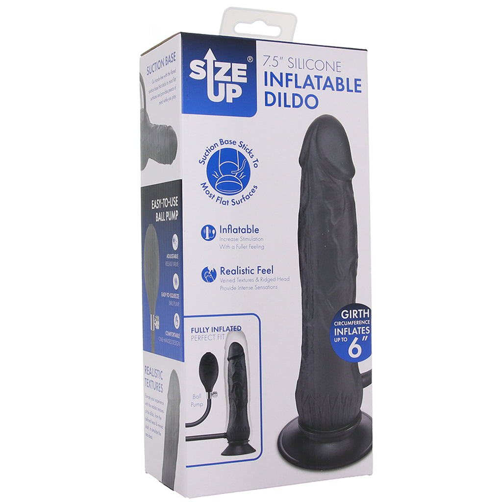 Size Up 7.5 Inch Silicone Inflatable Dildo Dildo Sex Toys > Realistic Dildos