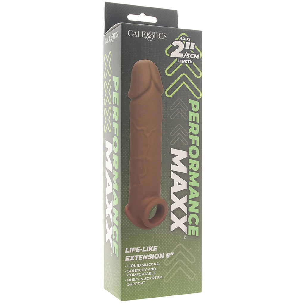 Performance Maxx 8 Inch Silicone Extender in Brown Male Enhancement > Extenders and Sleeves