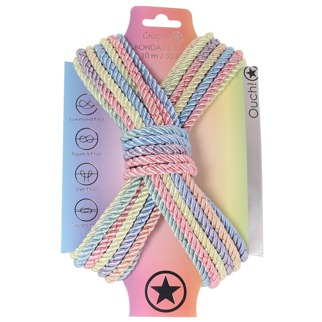Ouch! 32.8'/10m Bondage Rope in Pastel Rainbow Bondage and Fetish > Restraints