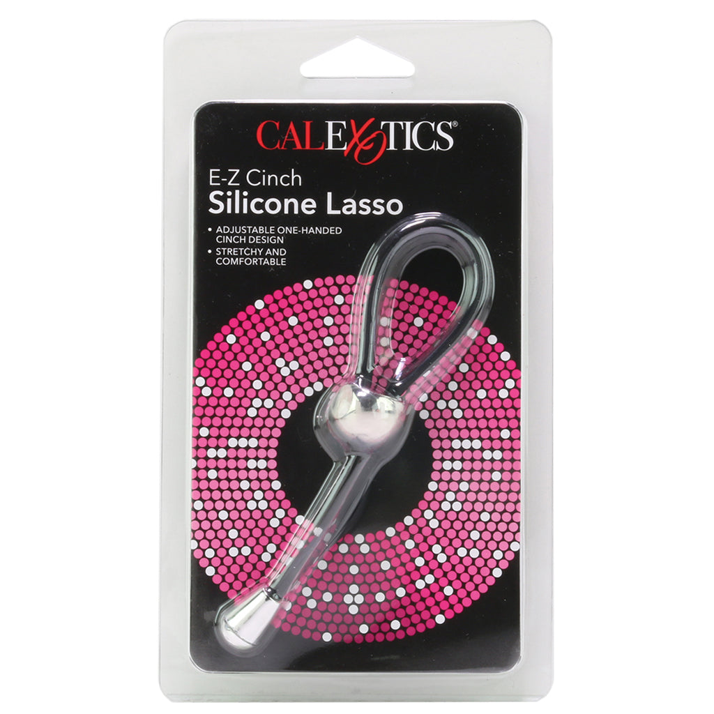 E-Z Cinch Silicone Lasso Cock Ring in Black Cock Rings