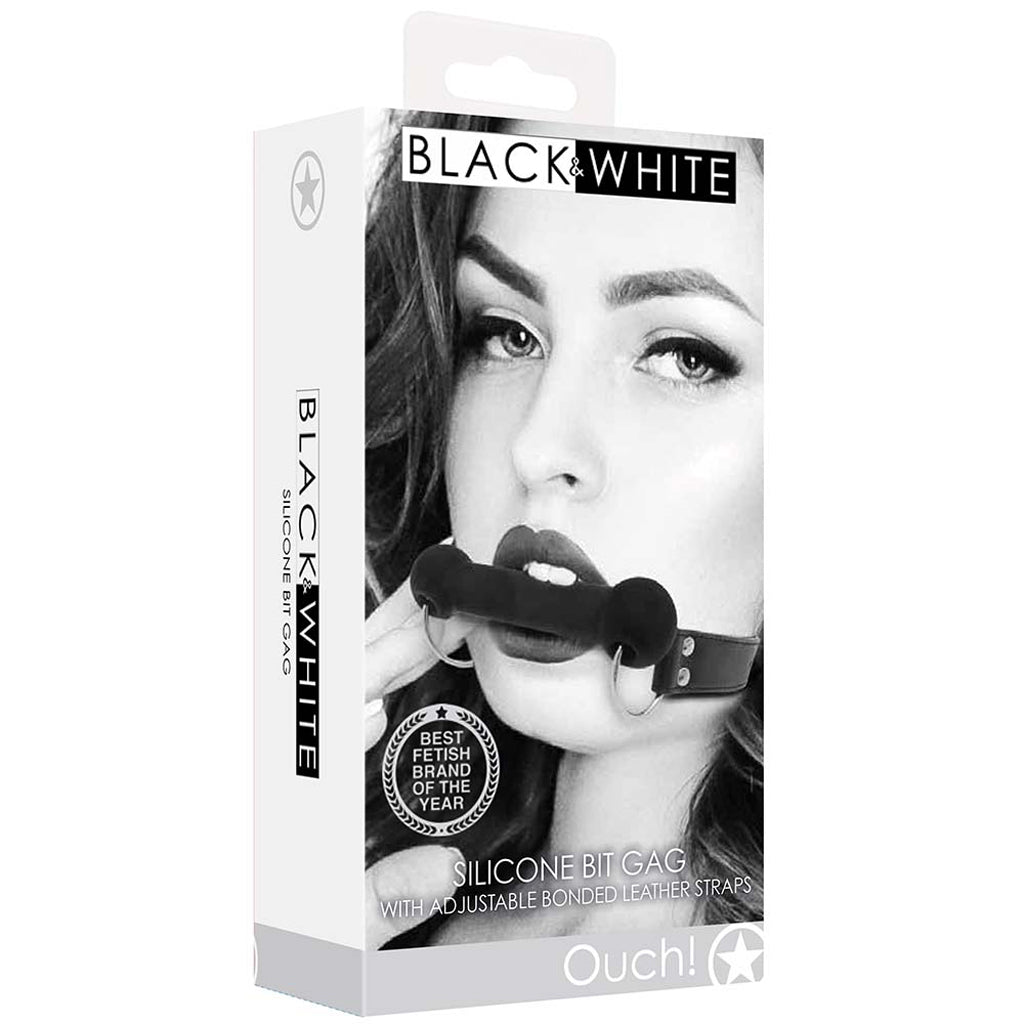Black & White Silicone Bit Gag Bondage and Fetish > Ball Gags & Mouth Restraints
