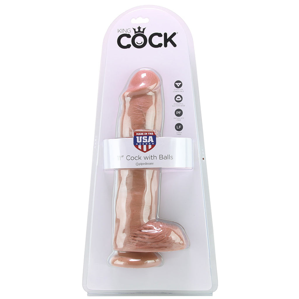 King Cock 11 Inch Cock with Balls in Tan Dildo Sex Toys > Large Dildos