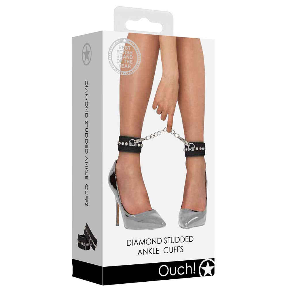 Ouch! Diamond Studded Ankle Cuffs Bondage and Fetish > Wrist and Ankle Cuffs