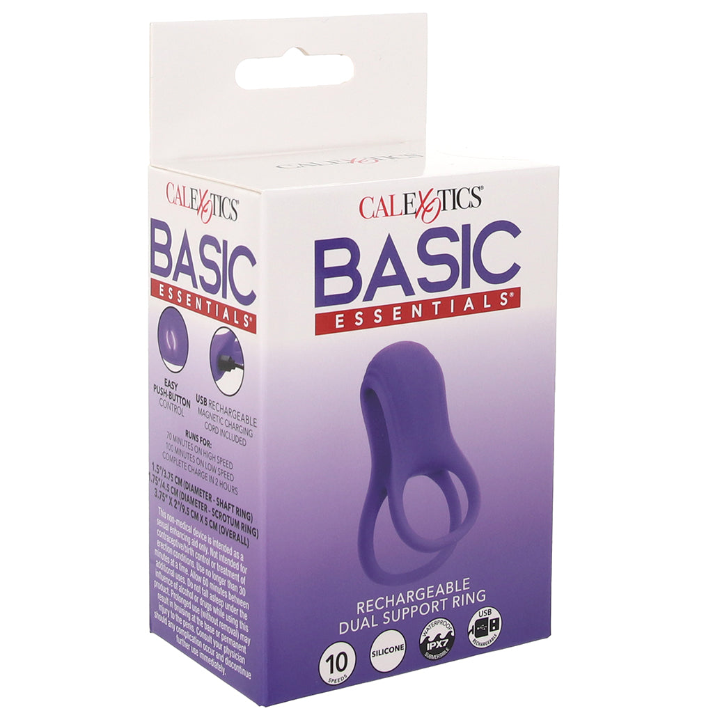 Basic Essentials Dual Support Vibrating Cock Ring Cock Rings