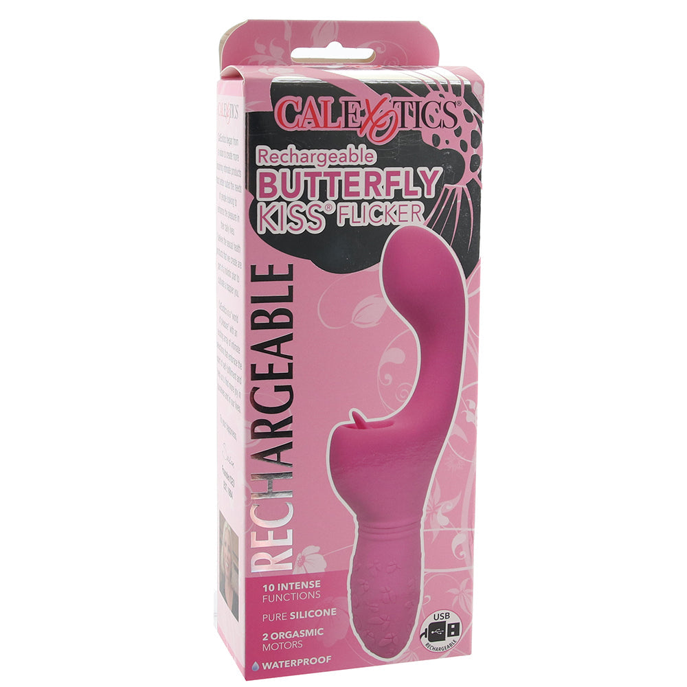 Rechargeable Butterfly Kiss Flicker Vibrator in Pink Vibrators > G-Spot Vibrators