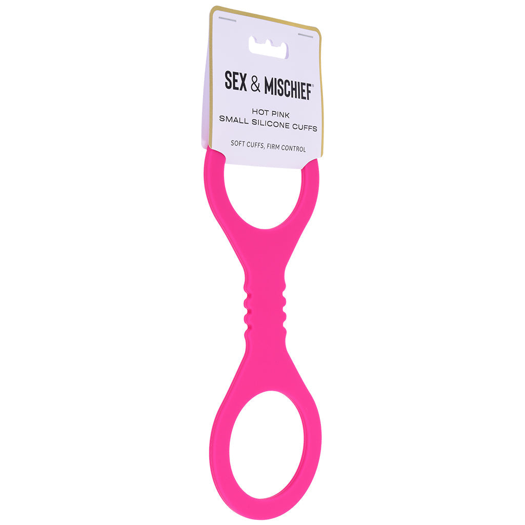 Sex & Mischief Hot Pink Silicone Cuffs in Small Bondage and Fetish > Wrist and Ankle Cuffs