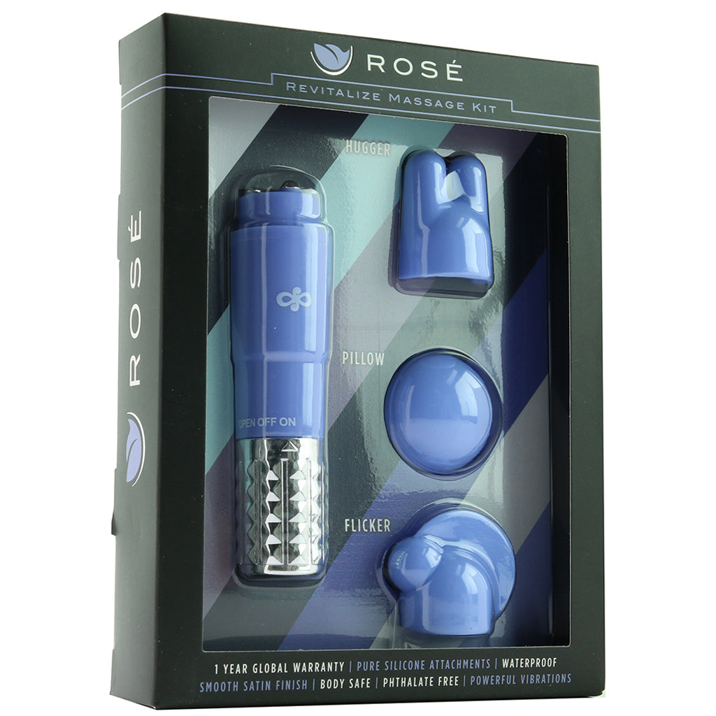 Rosé Revitalize Pocket Massage Vibe Kit in Periwinkle Vibrators > Clitoral Stimulators