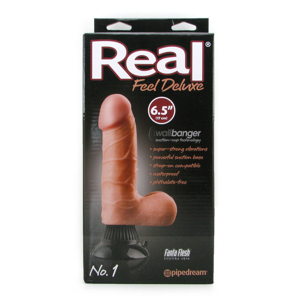 Real Feel Deluxe 6.5 Inch Vibrating Wall Banger Dildo in Li Vibrators > Realistic Vibrator Dildos