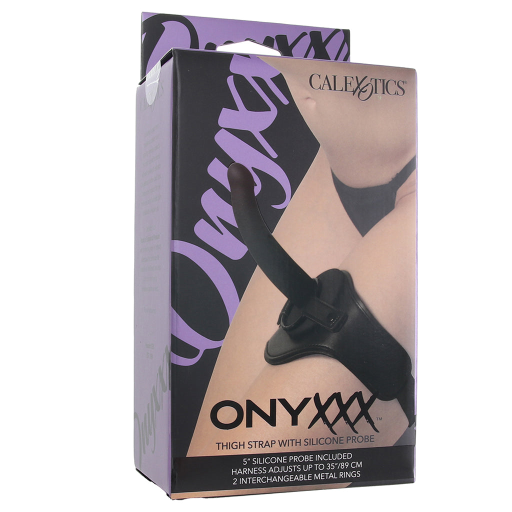 Onyxxx Thigh Strap-On with 5 Inch Silicone Probe Dildo Sex Toys > Strap-On and Harnesses