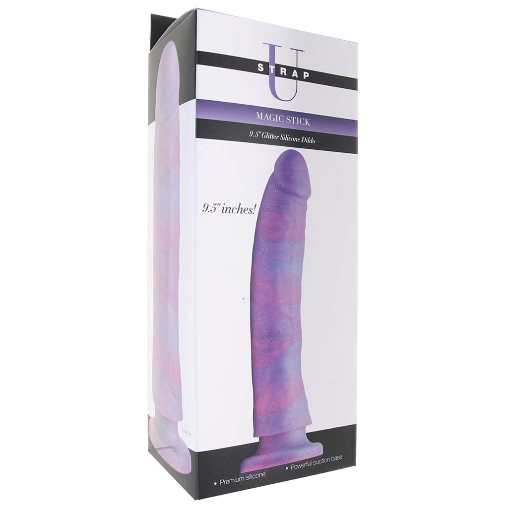 Strap U Magic Stick 9.5 Inch Glitter Silicone Dildo Dildo Sex Toys > Realistic Dildos