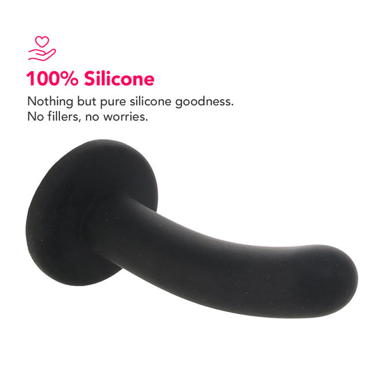PinkCherry Premium 6 Inch Black Silicone Slim Anal Dildo Dildo Sex Toys > Anal Dildos