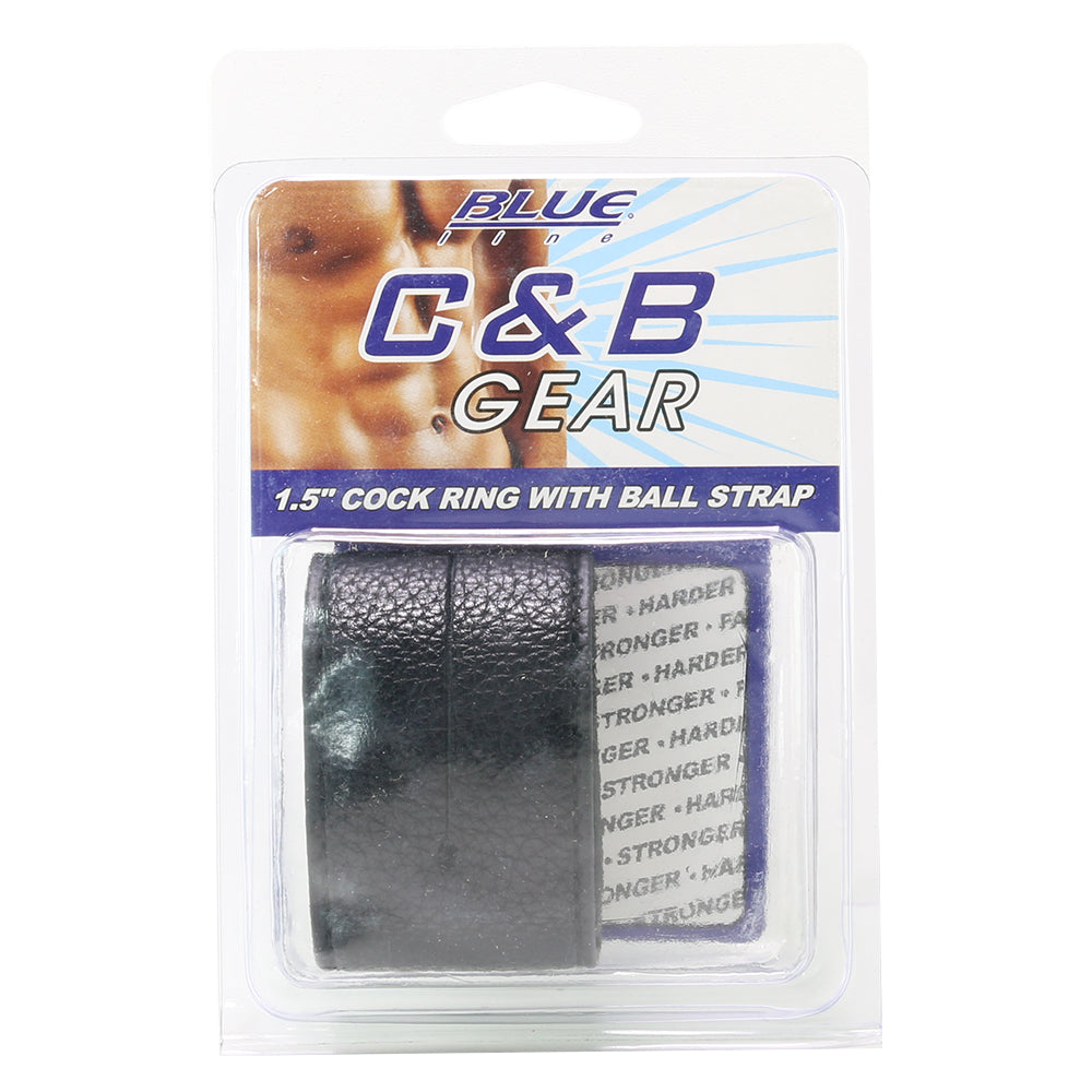 Blue Line 1.5 Inch Cock Ring with Ball Strap Bondage and Fetish > Cock and Ball Devices