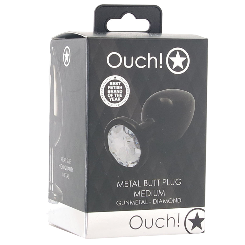 Ouch! Clear Gem Plug in Medium Anal Sex Toys > Butt Plugs
