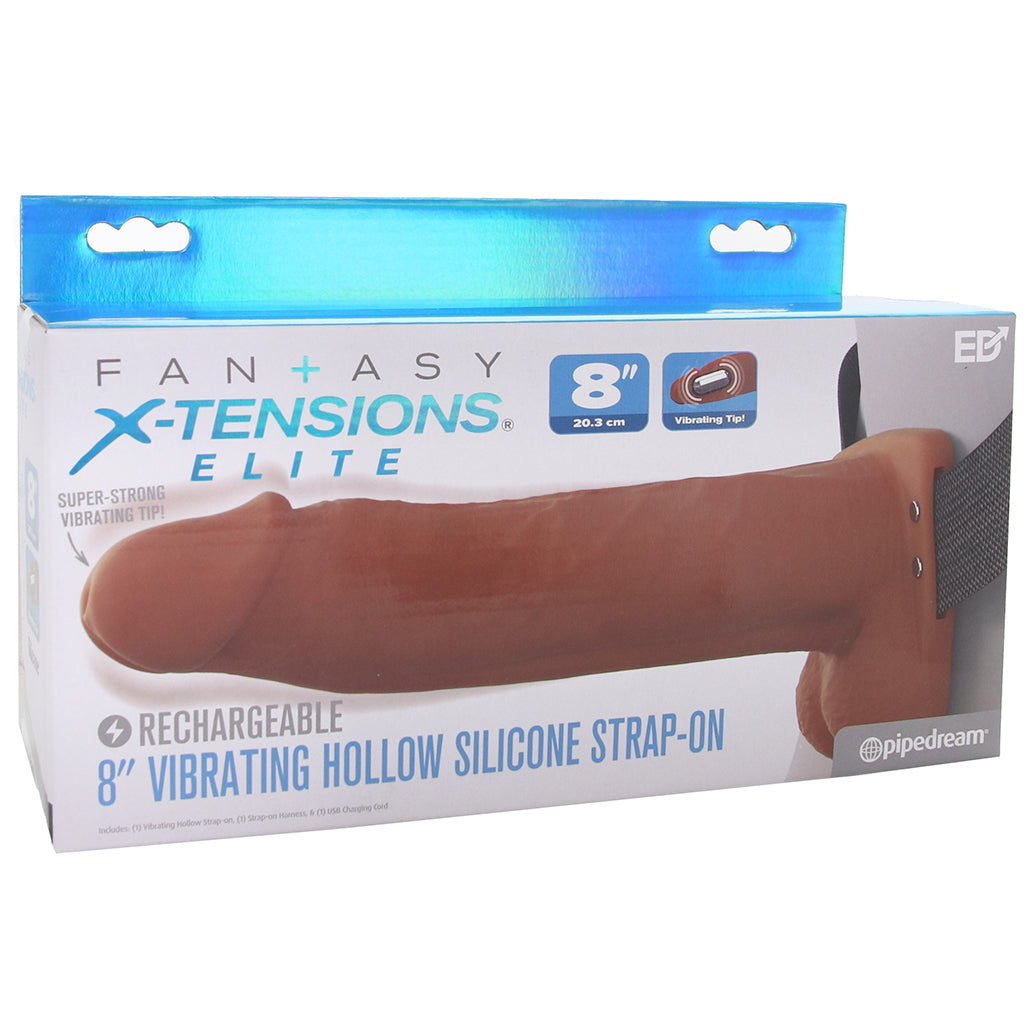 Fantasy X-tensions 8 Inch Hollow Strap-On Vibe in Brown Male Enhancement > Extenders and Sleeves