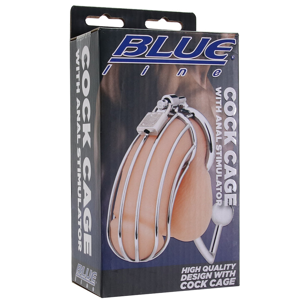 Blue Line Cock Cage with Anal Stimulator Bondage and Fetish > Cock and Ball Devices