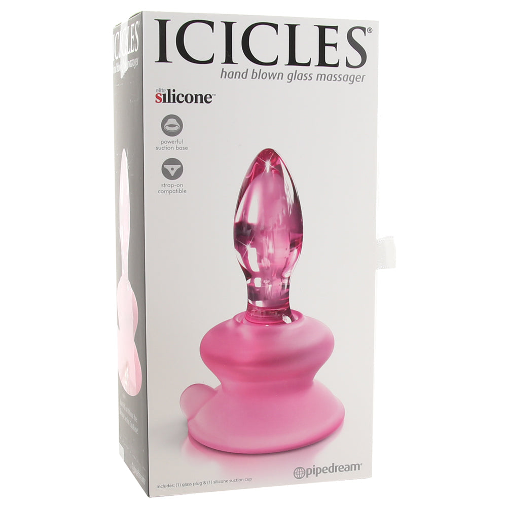 Icicles No. 90 Glass Plug in Pink Anal Sex Toys > Butt Plugs