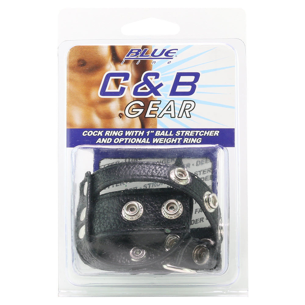 Blue Line Cock Ring with 1 Inch Ball Stretcher Bondage and Fetish > Cock and Ball Devices