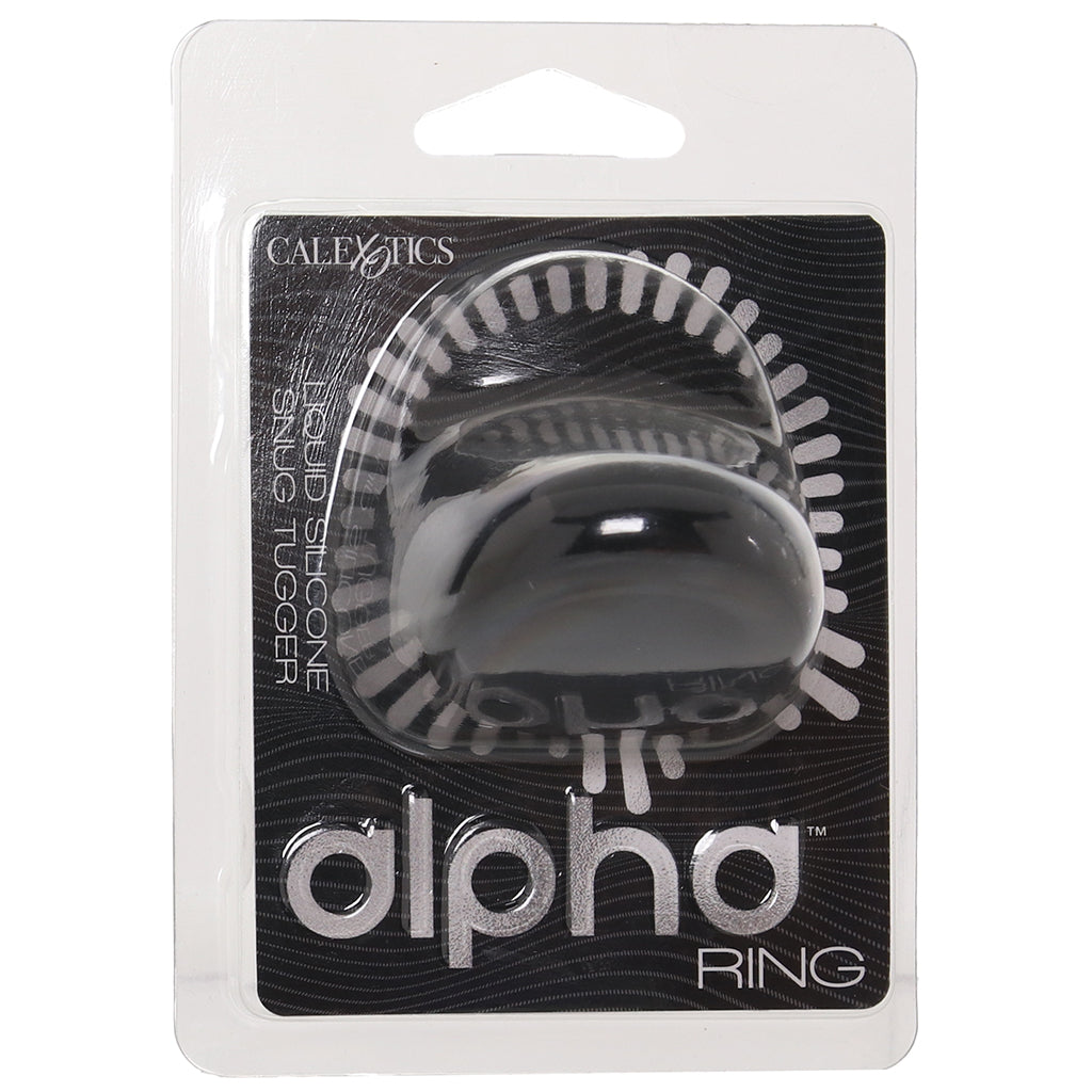 Alpha Ring Liquid Silicone Snug Tugger in Black Cock Rings