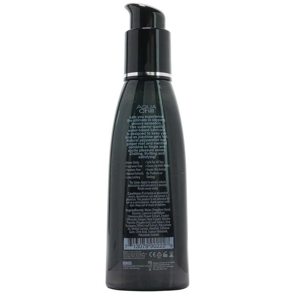Aqua Chill Cooling Water Based Lube in 4oz/120ml Lubes and Lotions > Stimulating Lubricants