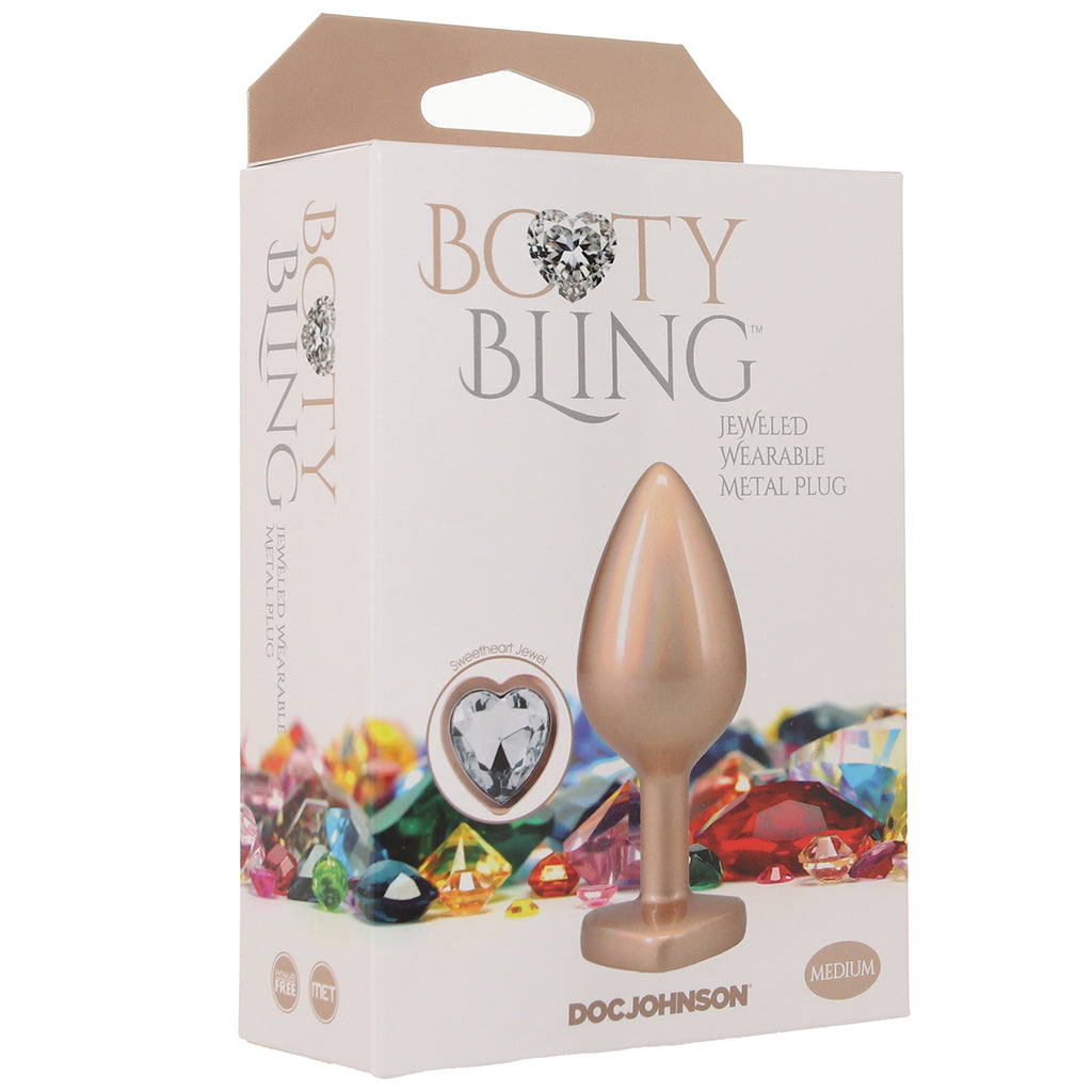 Booty Bling Gold Metal Jewelled Butt Plug in Medium Anal Sex Toys > Butt Plugs