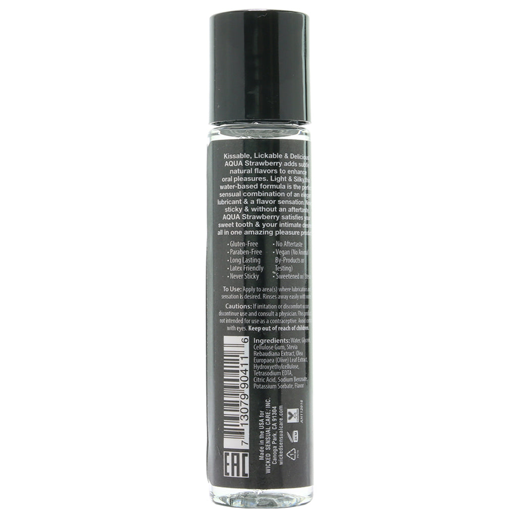 Aqua Flavored Lube 1oz/30ml in Strawberry Lubes and Lotions > Flavored Sex Lubes