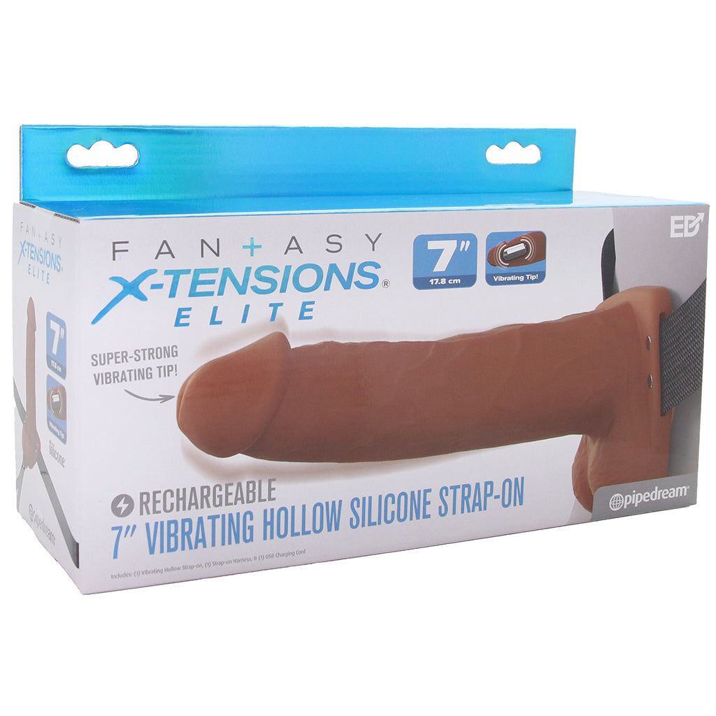 Fantasy X-tensions 7 Inch Hollow Strap-On Vibe in Brown Male Enhancement > Extenders and Sleeves