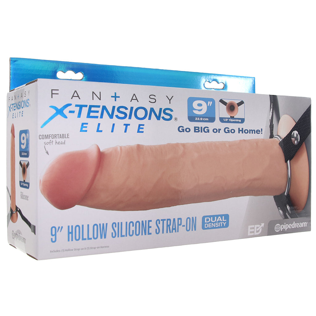 Fantasy X-tensions Elite 9 Inch Hollow Strap-On in Light Dildo Sex Toys > Strap-On and Harnesses