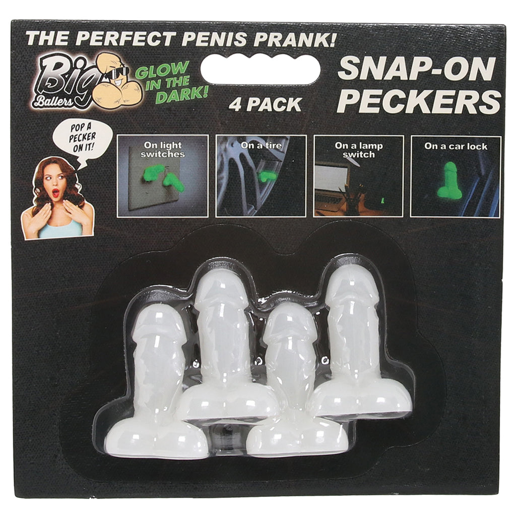 Big Ballers Snap-On Peckers in Glow-In-The-Dark Novelties 'n Parties