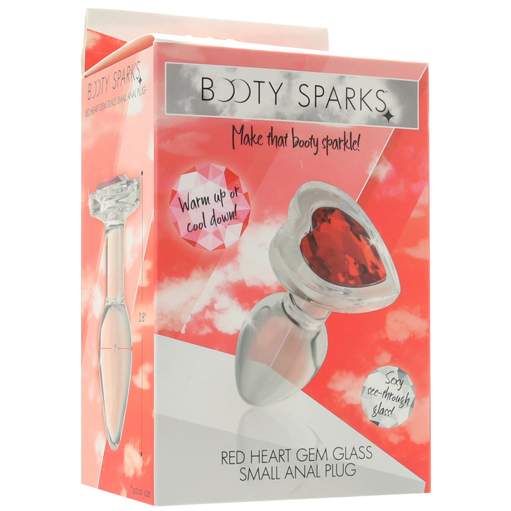Booty Sparks Red Heart Gem Glass Anal Plug in Small Anal Sex Toys > Butt Plugs