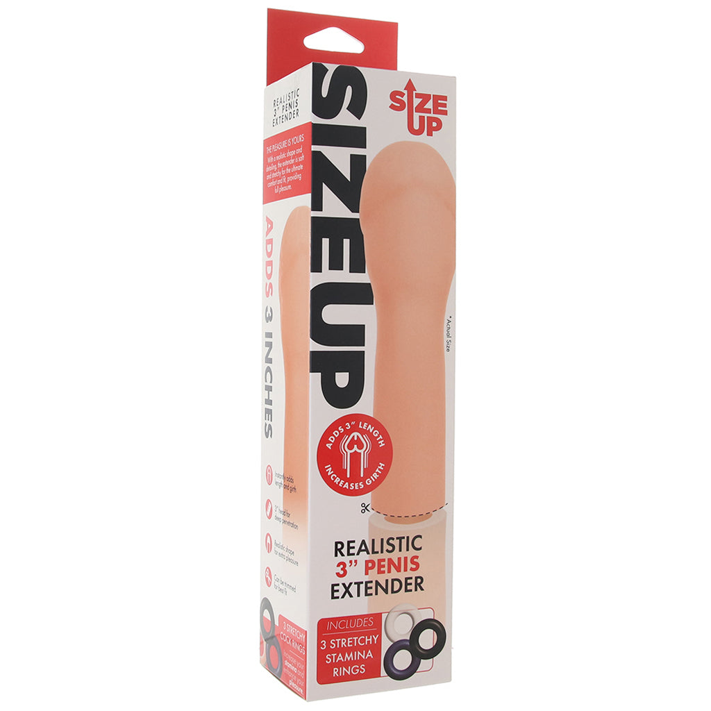 Size Up 3 Inch Realistic Extender in Light Male Enhancement > Extenders and Sleeves