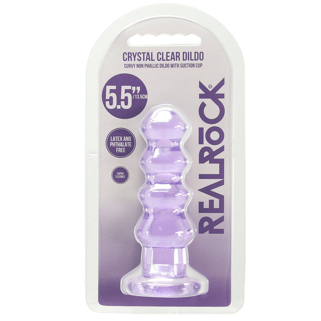 RealRock Crystal Clear Jelly 5.5 Inch Curvy Dildo in Purple Dildo Sex Toys > Anal Dildos