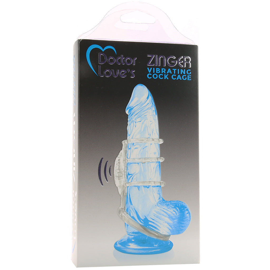 Dr. Love's Zinger Vibrating Cock Cage in Clear Bondage and Fetish > Cock and Ball Devices