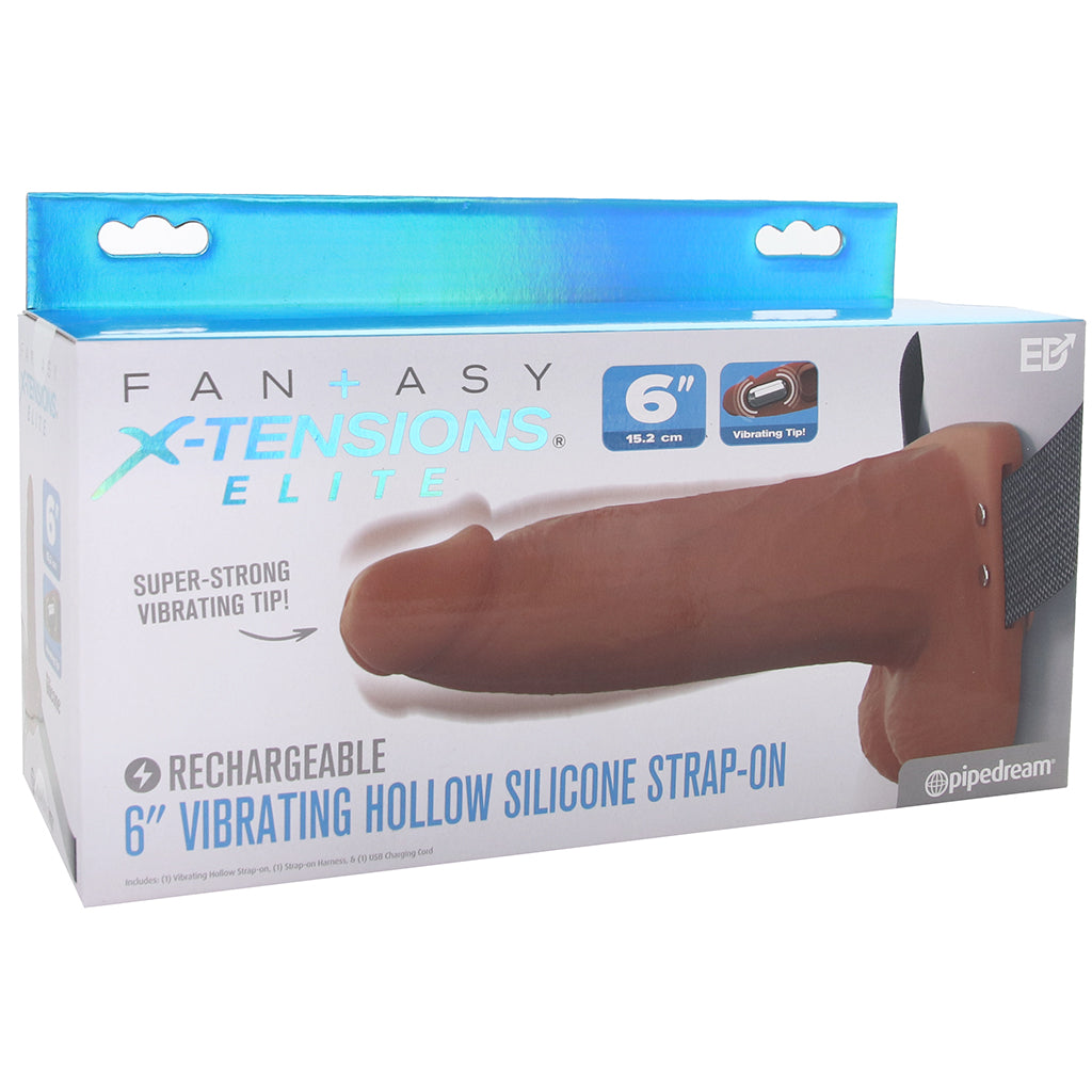 Fantasy X-tensions 6 Inch Hollow Strap-On Vibe in Brown Male Enhancement > Extenders and Sleeves
