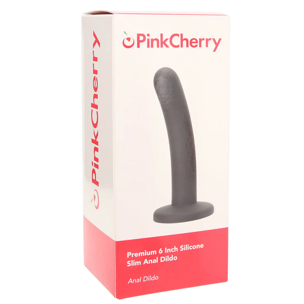 PinkCherry Premium 6 Inch Black Silicone Slim Anal Dildo Dildo Sex Toys > Anal Dildos