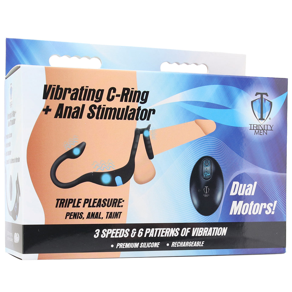 Trinity Men Vibrating C-Ring & Anal Stimulator Cock Rings