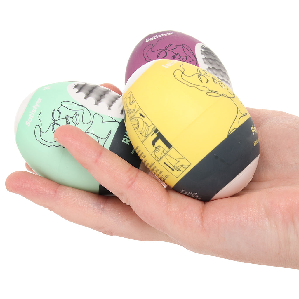 Satisfyer Riffle, Bubble, Fierce Masturbator Egg Set Male Masturbators > Discreet Masturbators