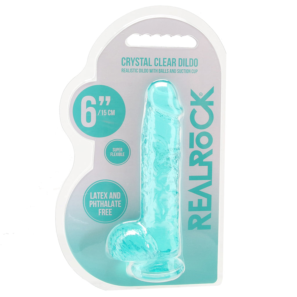 RealRock 6 Inch Realistic Ballsy Dildo in Turquoise Dildo Sex Toys > Realistic Dildos