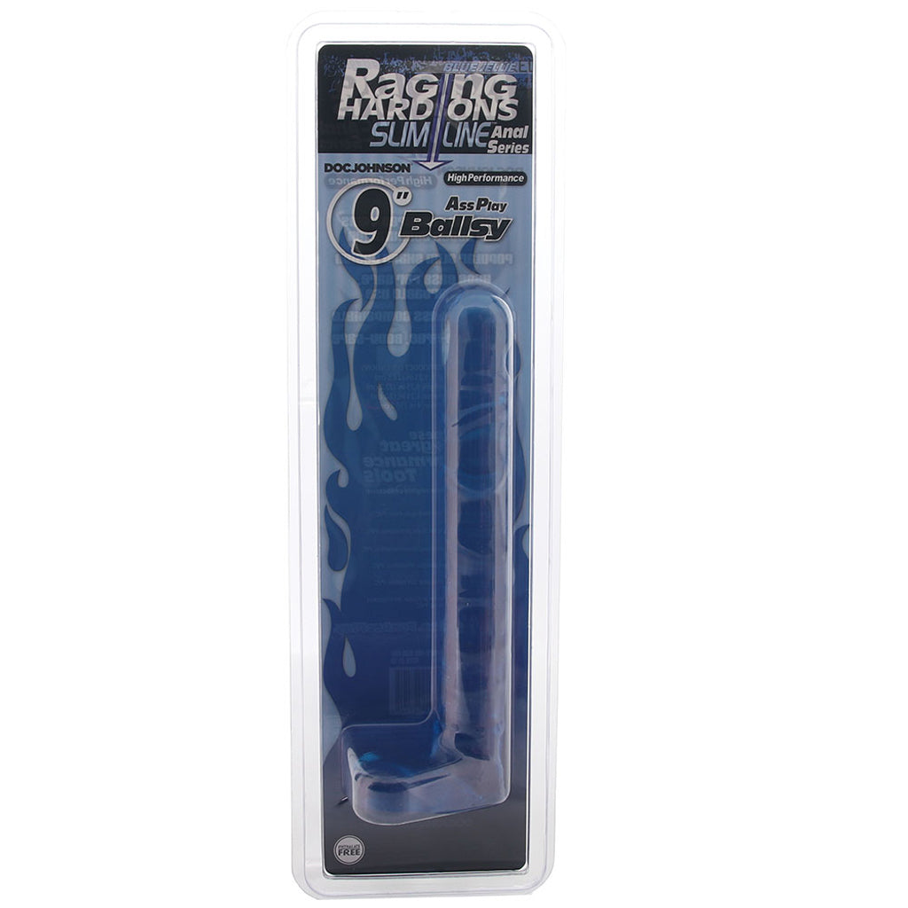 Raging Hard-Ons Slimline 9 Inch Ballsy in Blue Dildo Sex Toys > Anal Dildos
