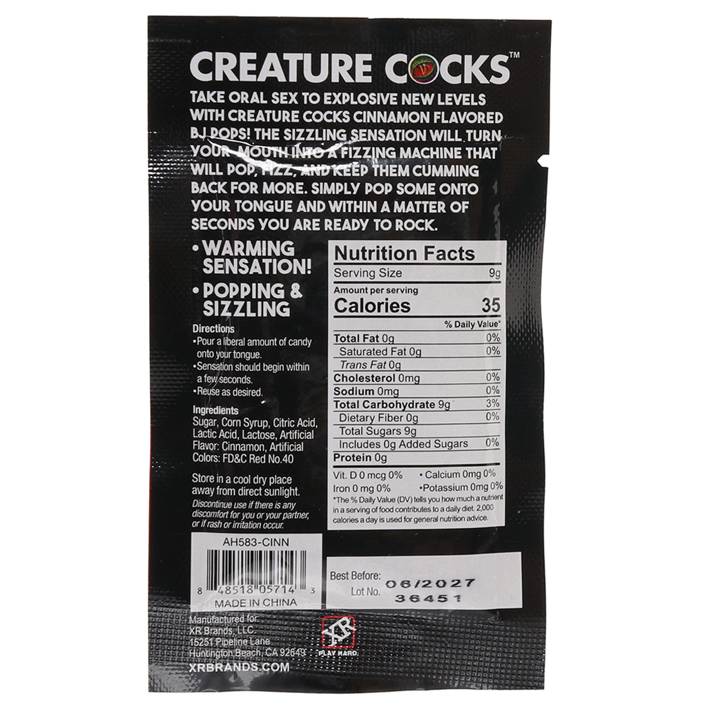 Creature Cocks BJ Pops! Candy .32oz/90g in Cinnamon Sensual Love > Tasty Treats