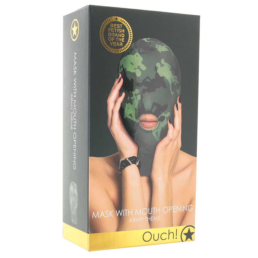 Ouch! Army Themed Mask with Mouth Opening Bondage and Fetish > Pleasure Masks and Dress Up Play
