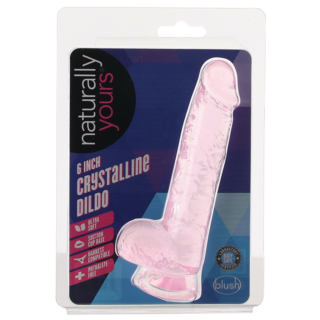 Naturally Yours 6 Inch Crystaline Dildo in Rose Dildo Sex Toys > Realistic Dildos