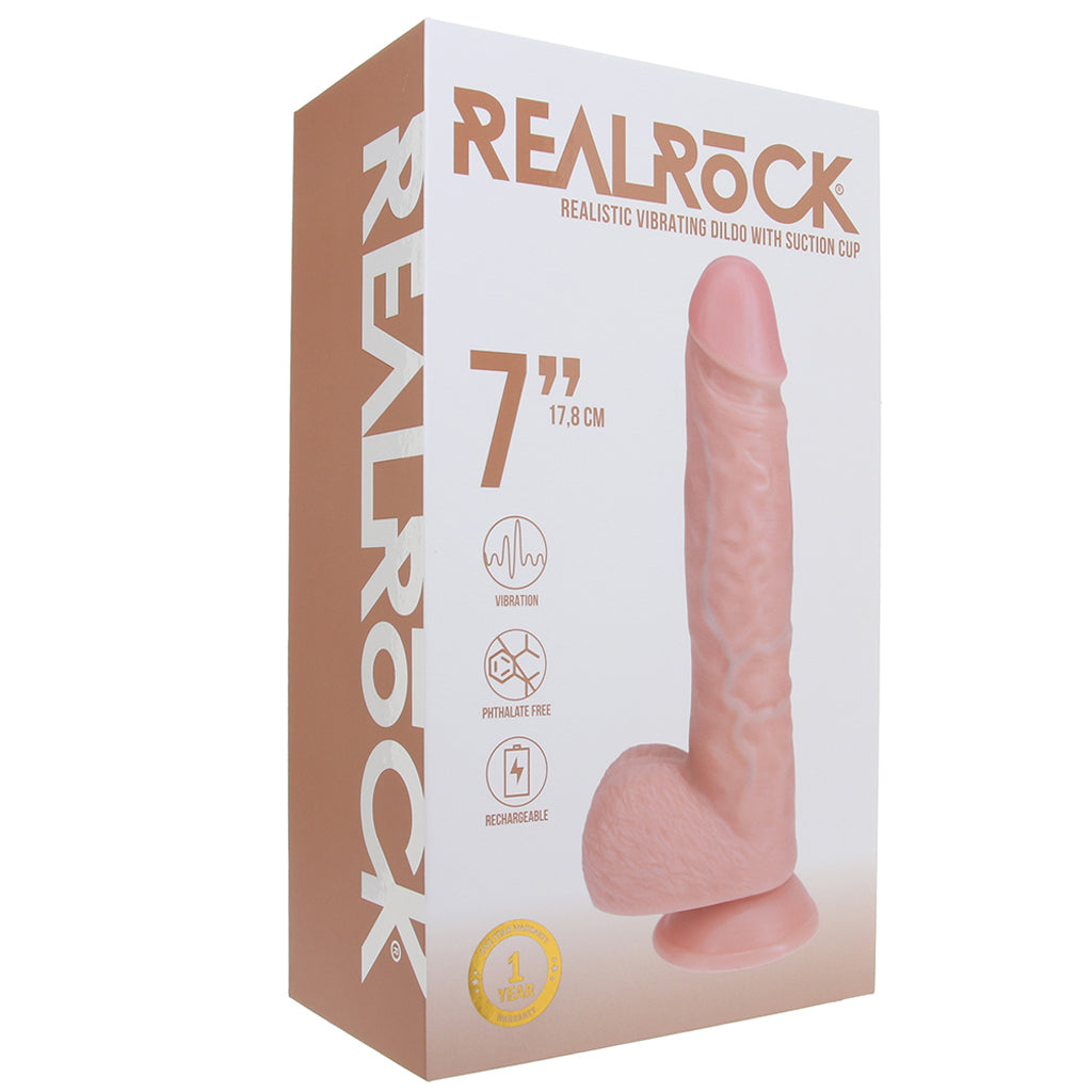 RealRock 7 Inch Vibrating Dildo in Light Dildo Sex Toys > Realistic Dildos