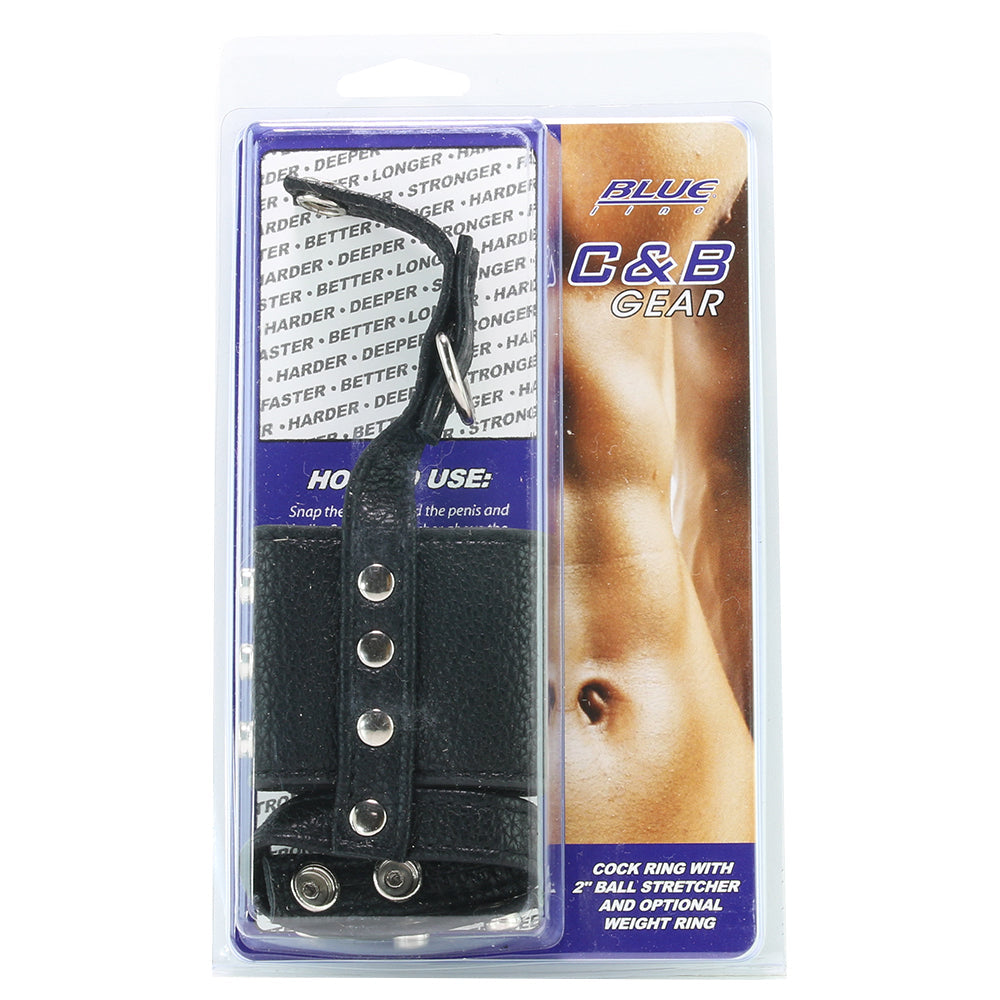 Blue Line Cock Ring with 2 Inch Ball Stretcher & Weight Rin Bondage and Fetish > Cock and Ball Devices
